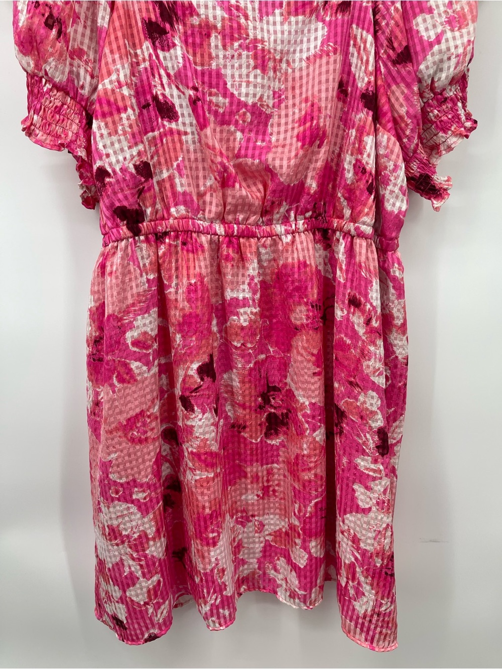 Lane Bryant Pink Floral Gingham Dress with Pockets! - Picture 4 of 11